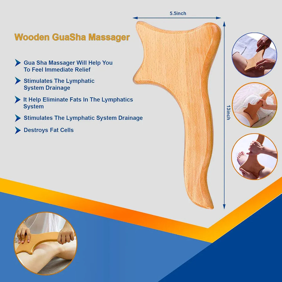 6PCS Wooden Massage Tool Set for Relaxation and Body Care