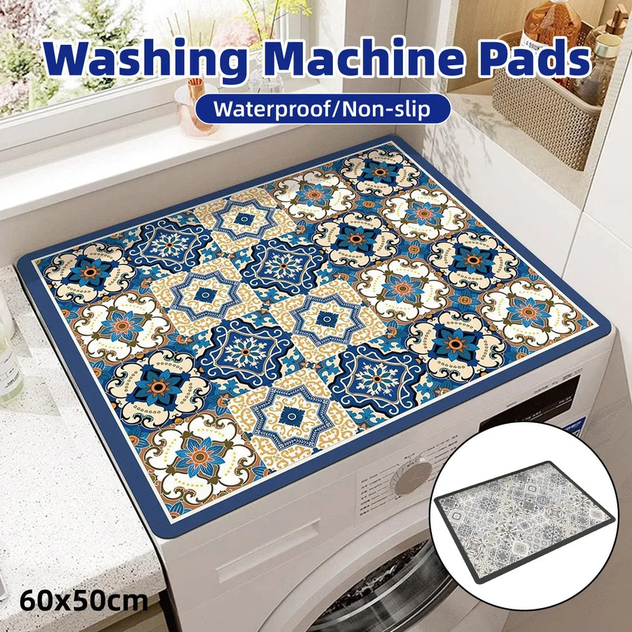 Draining Pad Cover Mat Water Absorbing Pad Washing Machine Top Dust Protection - Grey