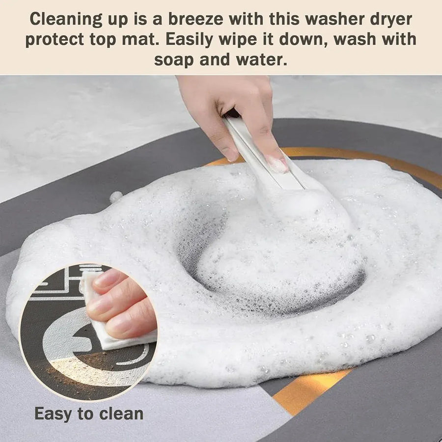 Draining Pad Cover Mat Water Absorbing Pad Washing Machine Top Dust Protection - Grey
