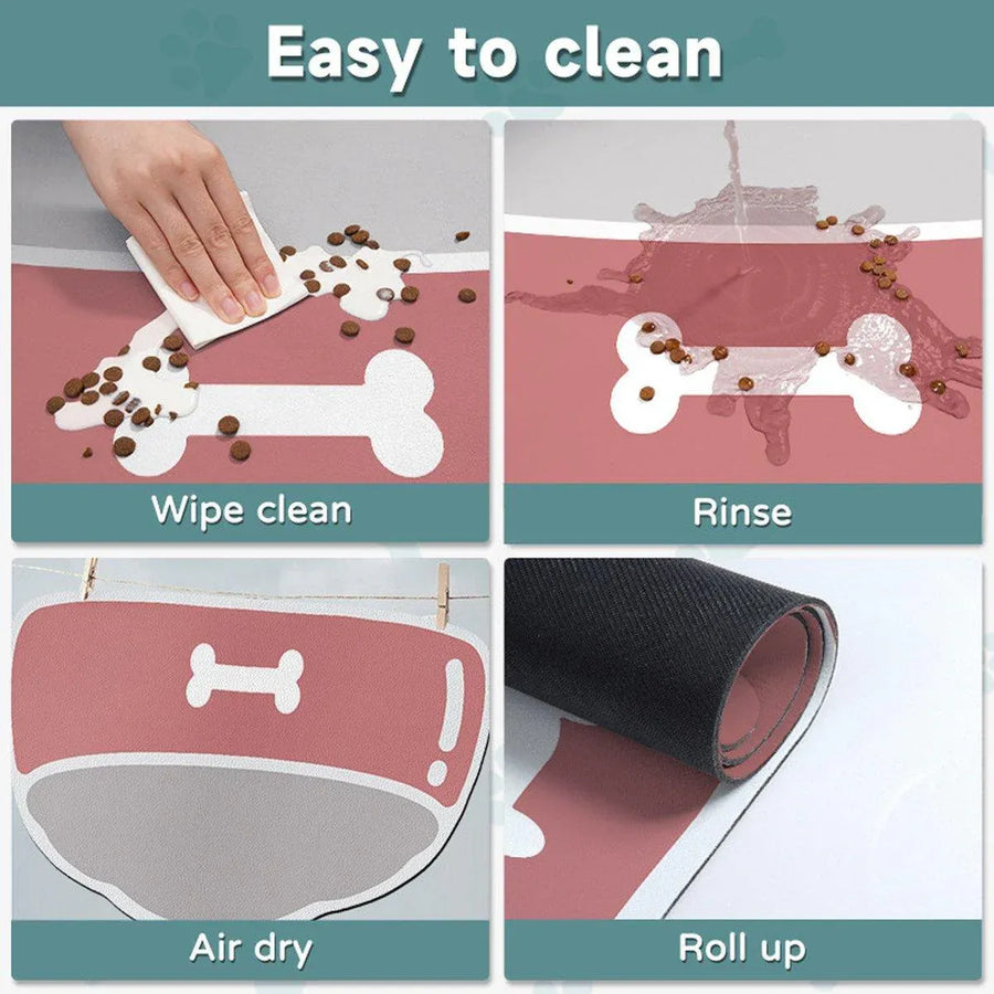 Absorbent Quick Dry Pet Floor Mats Easy Care Non Slip Dog Cat Mat Indoor Outdoor - Pink