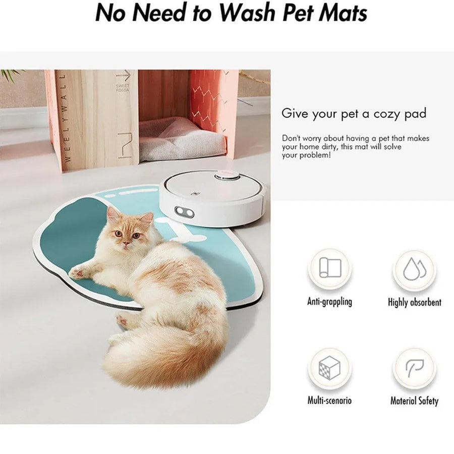 Absorbent Quick Dry Pet Floor Mats Easy Care Non Slip Dog Cat Mat Indoor Outdoor - Pink