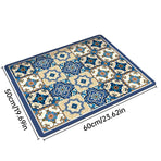 Draining Pad Cover Mat Water Absorbing Pad Washing Machine Top Dust Protection - Blue