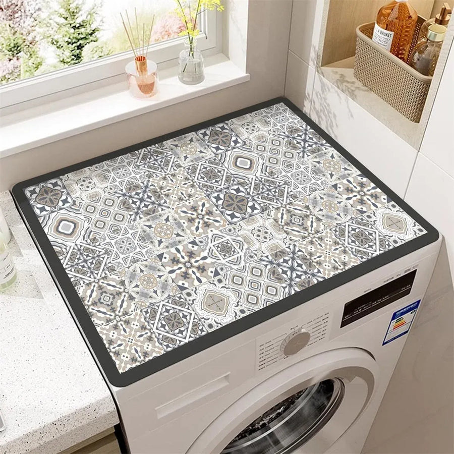 Draining Pad Cover Mat Water Absorbing Pad Washing Machine Top Dust Protection - Blue