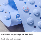 Non Slip Floor Pad Bathroom Tub Mat Bath Shower Mat with Round Massage Point - Pink - Top-Down View