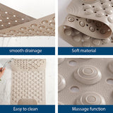 Non Slip Floor Pad Bathroom Tub Mat Bath Shower Mat with Round Massage Point - Pink - 45-Degree Angle