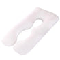 U-shaped All-Cotton Maternity Pillow Multifunctional Lumbar Side Sleep Cushion - White