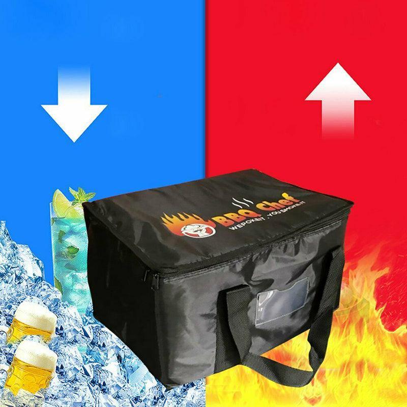 Insulated Food Delivery Bag Thermal Pizza Takeaway Cooler Storage 16L 28L 50L - 16L-28x19x20cm