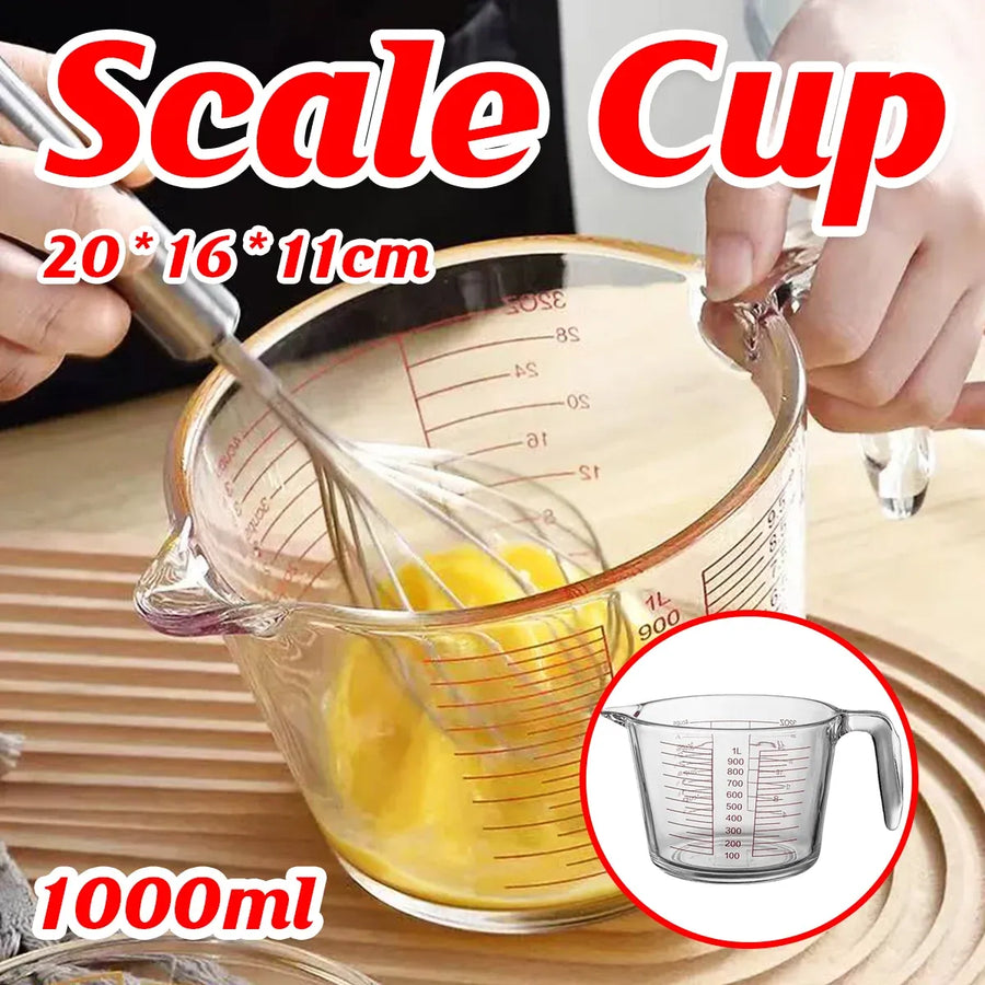 Glass Measuring Cup Large Capacity Thickened Heat Resistant Kitchen Baking Tool