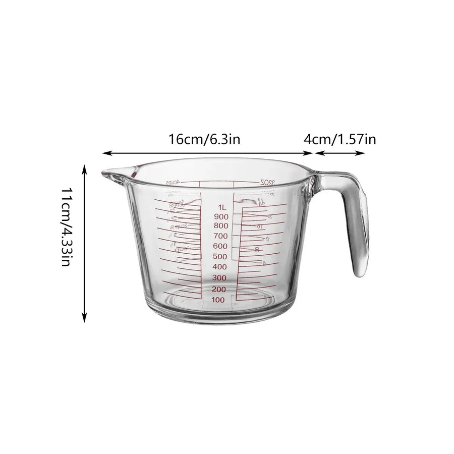 Glass Measuring Cup Large Capacity Thickened Heat Resistant Kitchen Baking Tool