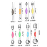 8pcs Stainless Steel Dual Head Measuring Spoon Set Kitchen Baking Cooking Tools - Side View