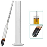 Alcohol Meter Hydrometer 0-100 Percent with 100ml Measuring Cup for Distilling - 45-Degree Angle