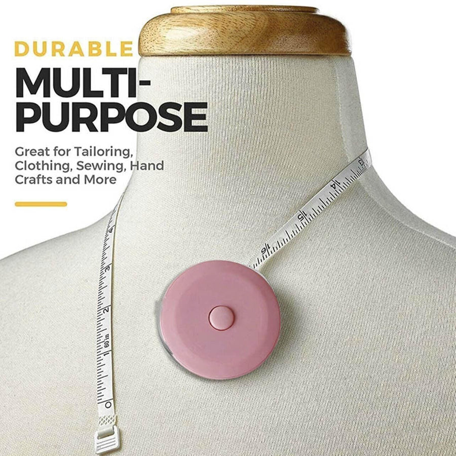 Retractable Tailor Tape Measure 150cm Soft Body Measuring Sewing Ruler - Green
