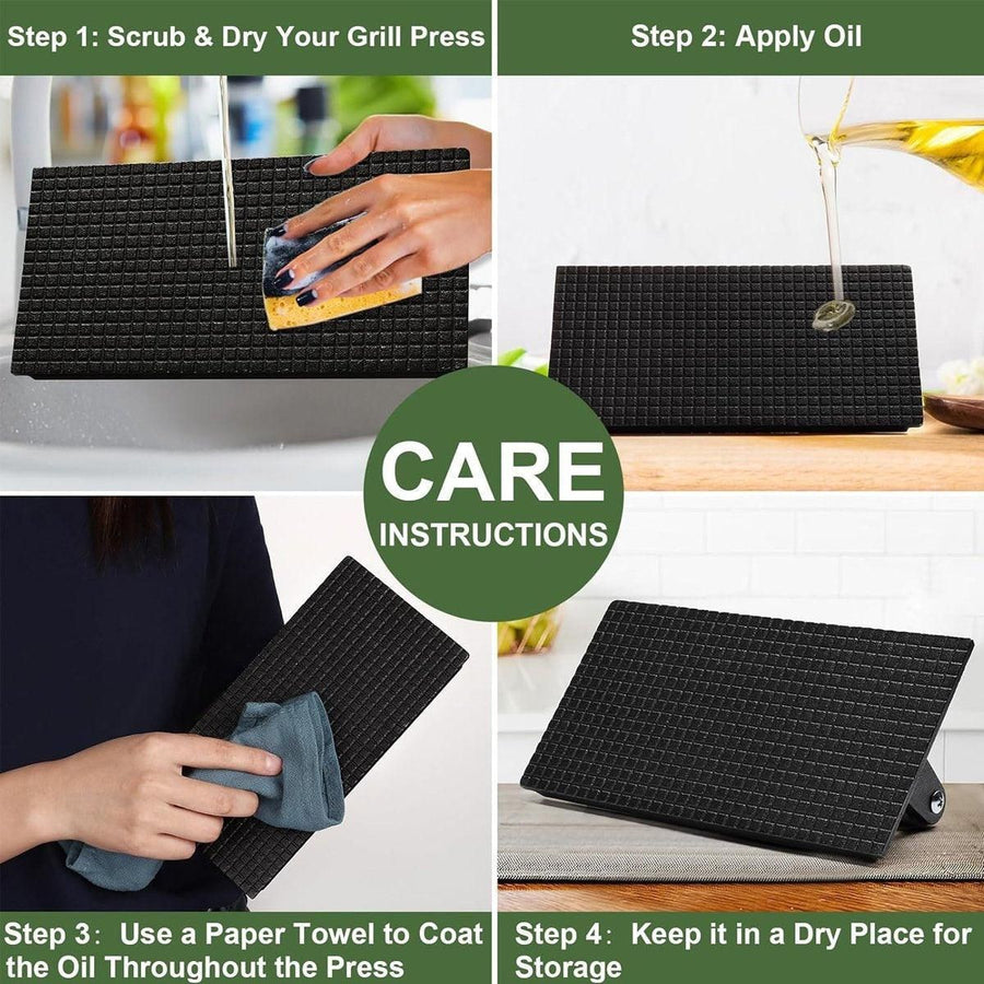 Cast Iron Meat Press Rectangular Grill BBQ Steak Press for Outdoor Cooking