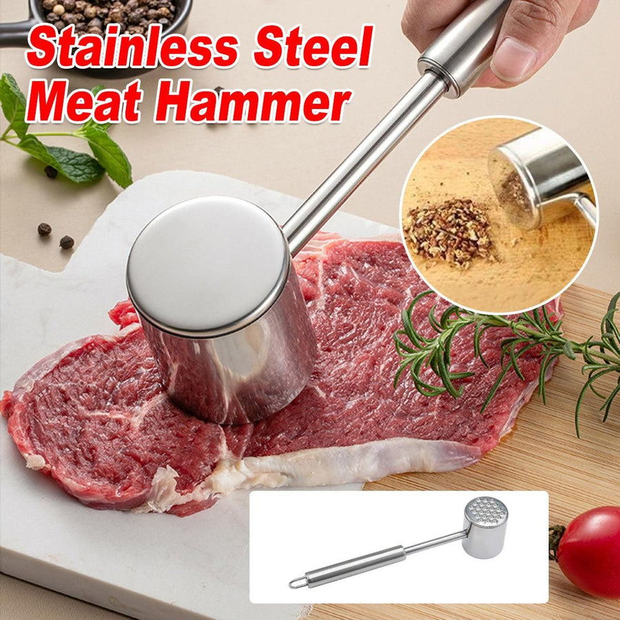 Stainless Steel Meat Hammer Tenderizer Kitchen Tool Loose Meat Pounder Mallet