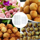 Meatball Maker Manual Meatloaf Mold Kibbeh Maker Press Minced Processor Tool - 9 Holes Clear - Side View