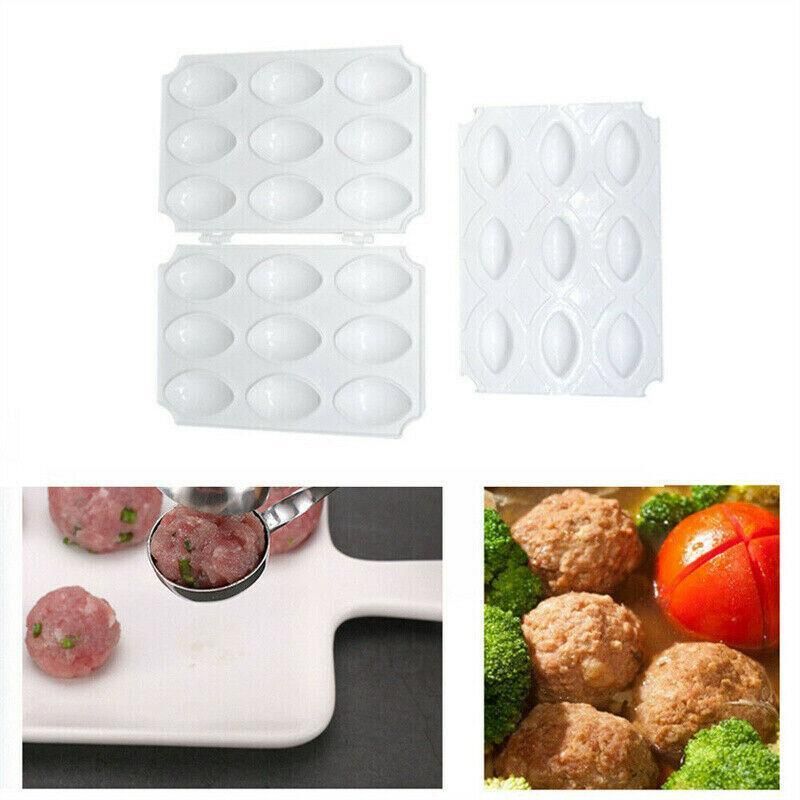 Meatball Maker Manual Meatloaf Mold Kibbeh Maker Press Minced Processor Tool - 9 Holes Clear