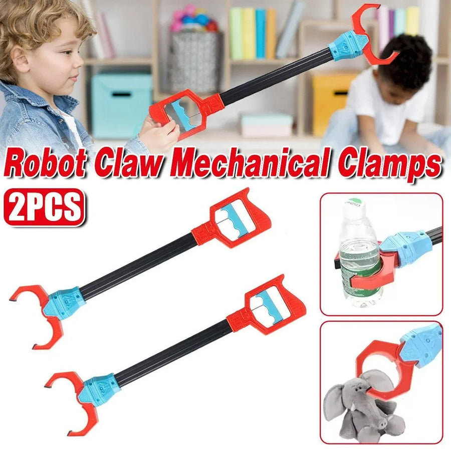 2-Piece Robot Claw Grabber Toy Set, Red and Blue