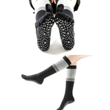 Women Long Massage Pilates Socks Yoga Socks Non Slip Socks Medium Open - Medium Open Toe Black