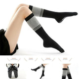 Women Long Massage Pilates Socks Yoga Socks Non Slip Socks Medium Open - Medium Open Toe Black