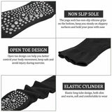 Women Long Massage Pilates Socks Yoga Socks Non Slip Socks Medium Open - Medium Open Toe Dark Red - Extra Image