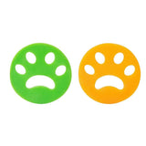 2/4PCS Pet Hair Remover Cat Fur Dog Hair Lint Catcher From Laundry Washing Machine - 2xFlower (Yellow+Green) - Rear View