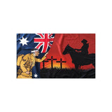 Lest We Forget Flag  Australian War Horse Flag ANZAC Day Remembrance Flag - Front View
