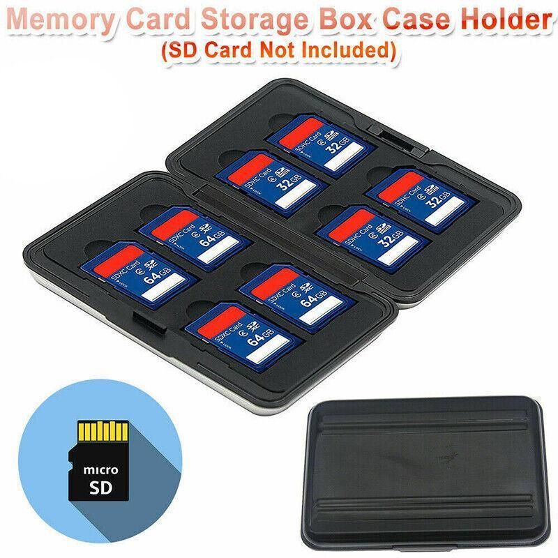 Waterproof Memory Card Case Holder for SD MicroSD SDHC TF Cards Black Silver - Silver