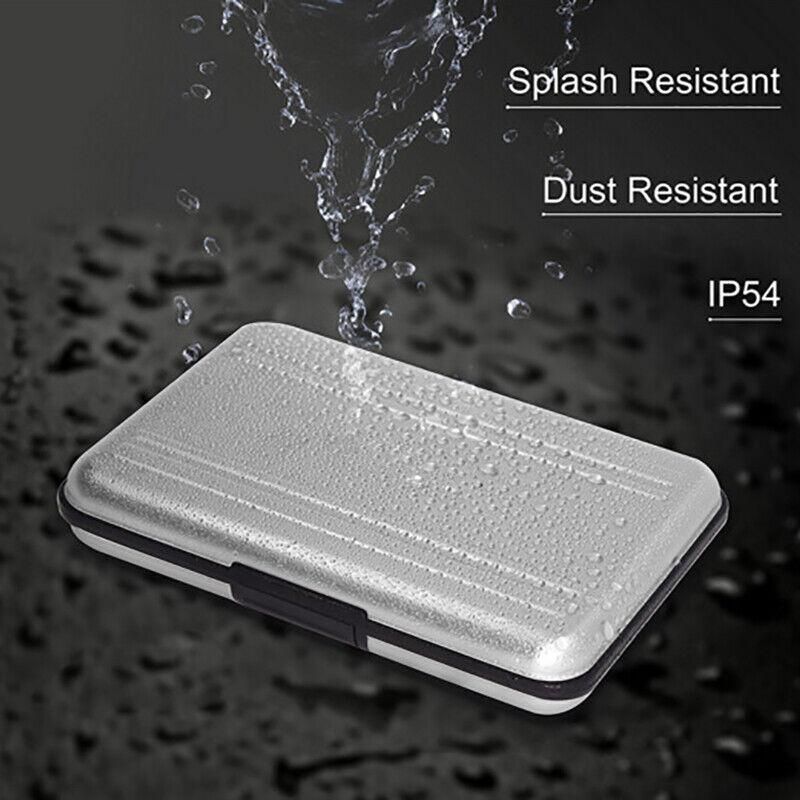 Waterproof Memory Card Case Holder for SD MicroSD SDHC TF Cards Black Silver - Silver