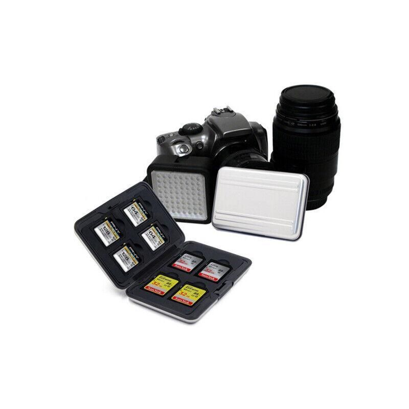 Waterproof Memory Card Case Holder for SD MicroSD SDHC TF Cards Black Silver - Silver