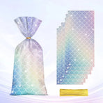 Mermaid Party Favour Bags 150 Pack with Gold Twist Ties 27.5 x 13 cm