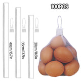 100pcs Nylon Mesh Bag Egg Storage Close Eye Plastic Mesh for Fruits Vegetables - 30cm - Side View