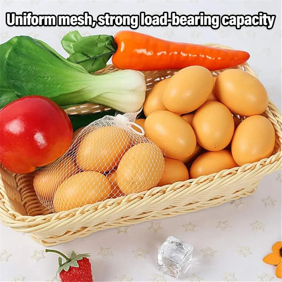 100pcs Nylon Mesh Bag Egg Storage Close Eye Plastic Mesh for Fruits Vegetables - 35cm