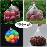 100pcs Nylon Mesh Bag Egg Storage Close Eye Plastic Mesh for Fruits Vegetables - 40cm - Top-Down View