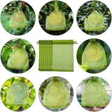 50/100PCS Garden Fruit Protection Net Bags Insect Proof Drawstring Mesh Organza - 50Pcs 20x30cm - Top-Down View