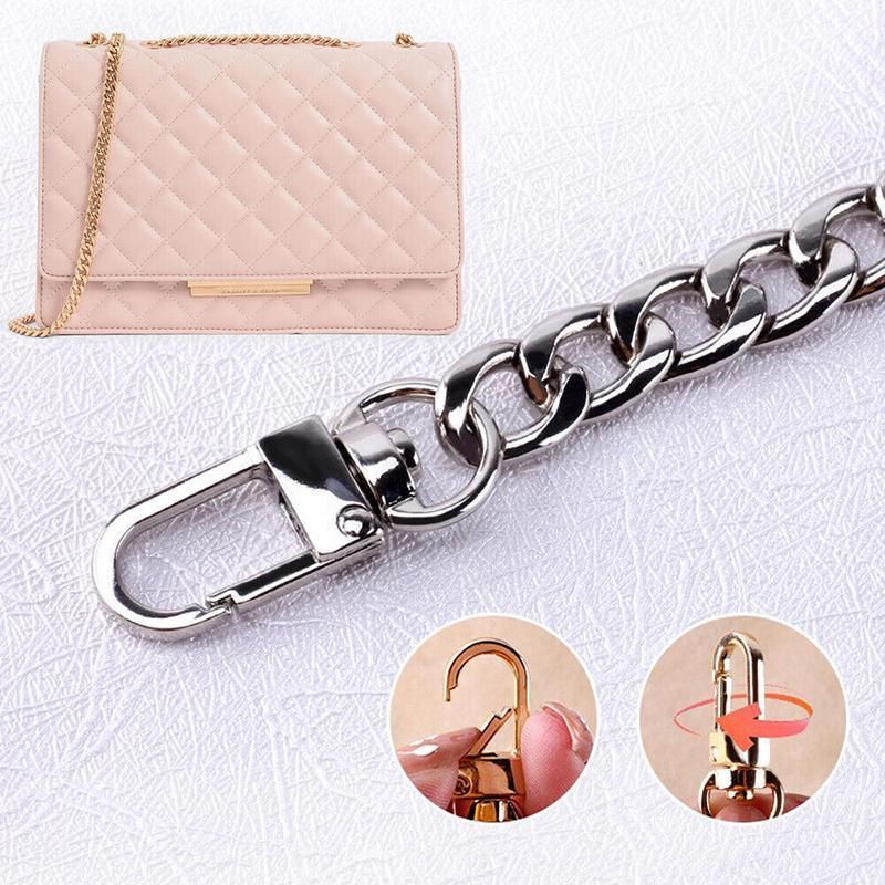 120cm Metal Handbag Shoulder Strap Bag Purse Chain Smooth Replacement Crossbody - Black