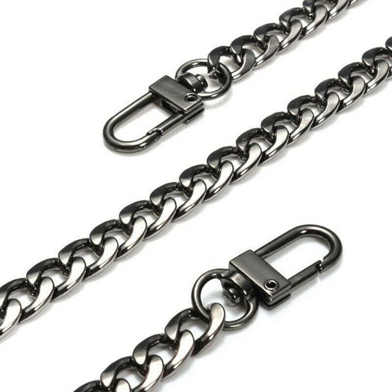 120cm Metal Handbag Shoulder Strap Bag Purse Chain Smooth Replacement Crossbody - Black