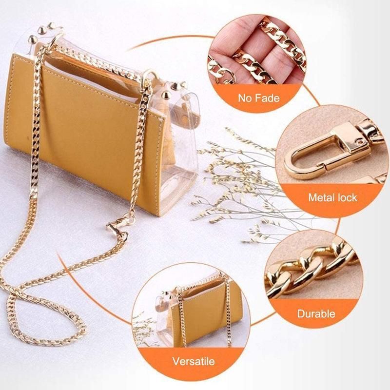 120cm Metal Handbag Shoulder Strap Bag Purse Chain Smooth Replacement Crossbody - Light Gold