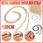 120cm Metal Handbag Shoulder Strap Bag Purse Chain Smooth Replacement Crossbody - Silver