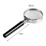 Magnifying Glass 5X Handheld Metal Frame 50mm Loupe