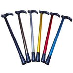 Metal Walking Stick Travel Retractable Cane Pole Compact Adjustable Lightweight - Blue