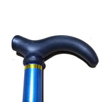 Metal Walking Stick Travel Retractable Cane Pole Compact Adjustable Lightweight - Blue