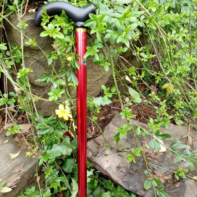 Metal Walking Stick Travel Retractable Cane Pole Compact Adjustable Lightweight - Blue