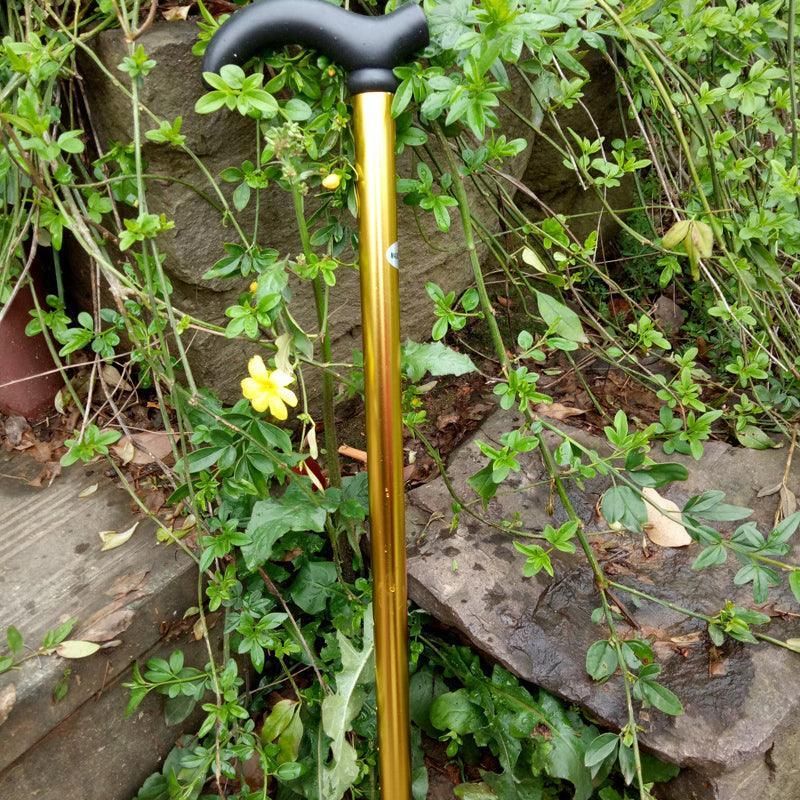 Metal Walking Stick Travel Retractable Cane Pole Compact Adjustable Lightweight - Blue