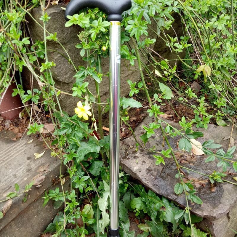 Metal Walking Stick Travel Retractable Cane Pole Compact Adjustable Lightweight - Blue