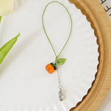 Accessories Bag Charm Key Chain Key Ring Car Keyring Ornament Persimmon Keychain - A - Top-Down View