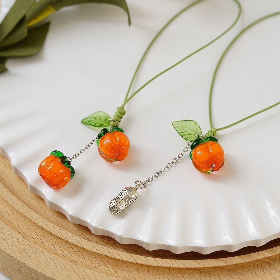 Accessories Bag Charm Key Chain Key Ring Car Keyring Ornament Persimmon Keychain - A
