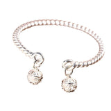 Bangle Bowknot Bells Bracelet Korean Opening Wrist Chain Women Silver Bracelet - Moebius strip - Front View