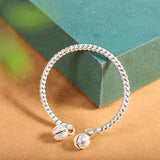 Bangle Bowknot Bells Bracelet Korean Opening Wrist Chain Women Silver Bracelet - Moebius strip