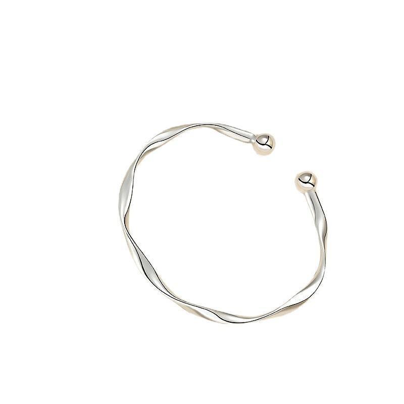 Bangle Bowknot Bells Bracelet Korean Opening Wrist Chain Women Silver Bracelet - Moebius strip