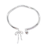 Bangle Bowknot Bells Bracelet Korean Opening Wrist Chain Women Silver Bracelet - Moebius strip - Extra Image